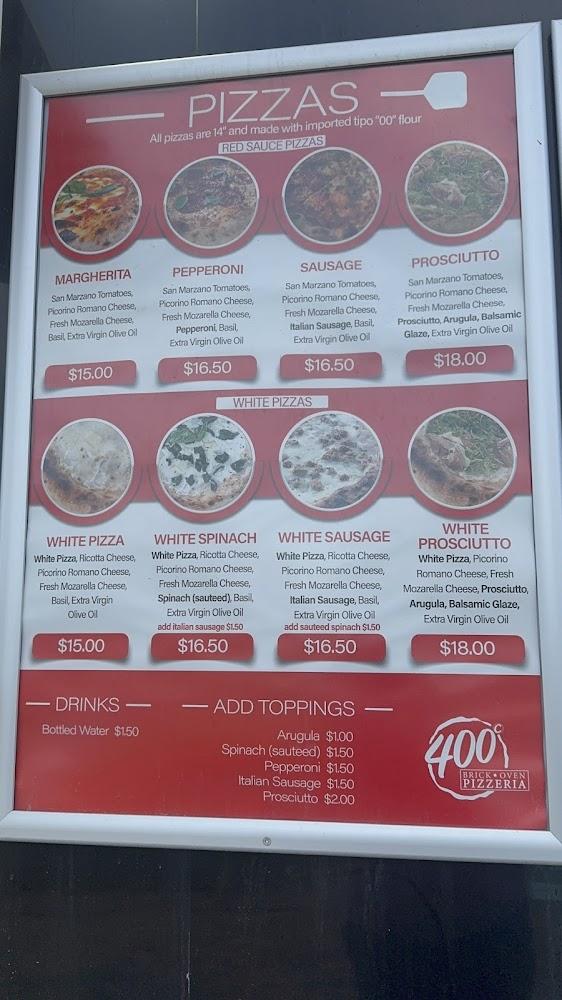 400c Pizzeria Menu image 1